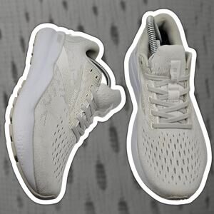 Brooks Ghost 16 White Grey Womens 8.5 B Running Shoes Sneaker 1204121B143